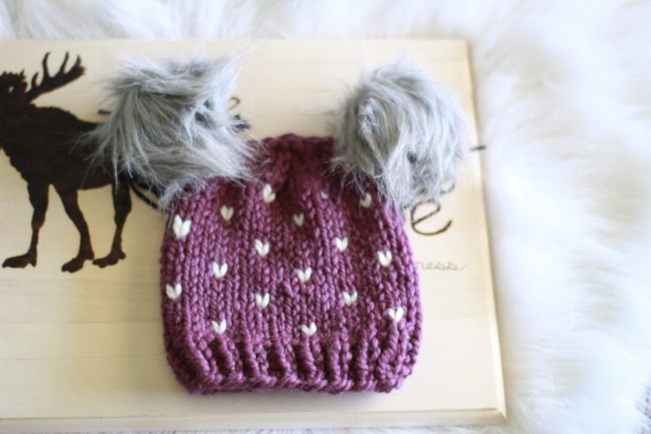 Image for Little Hearts Knit Hat for Kids by The Northern Moose.