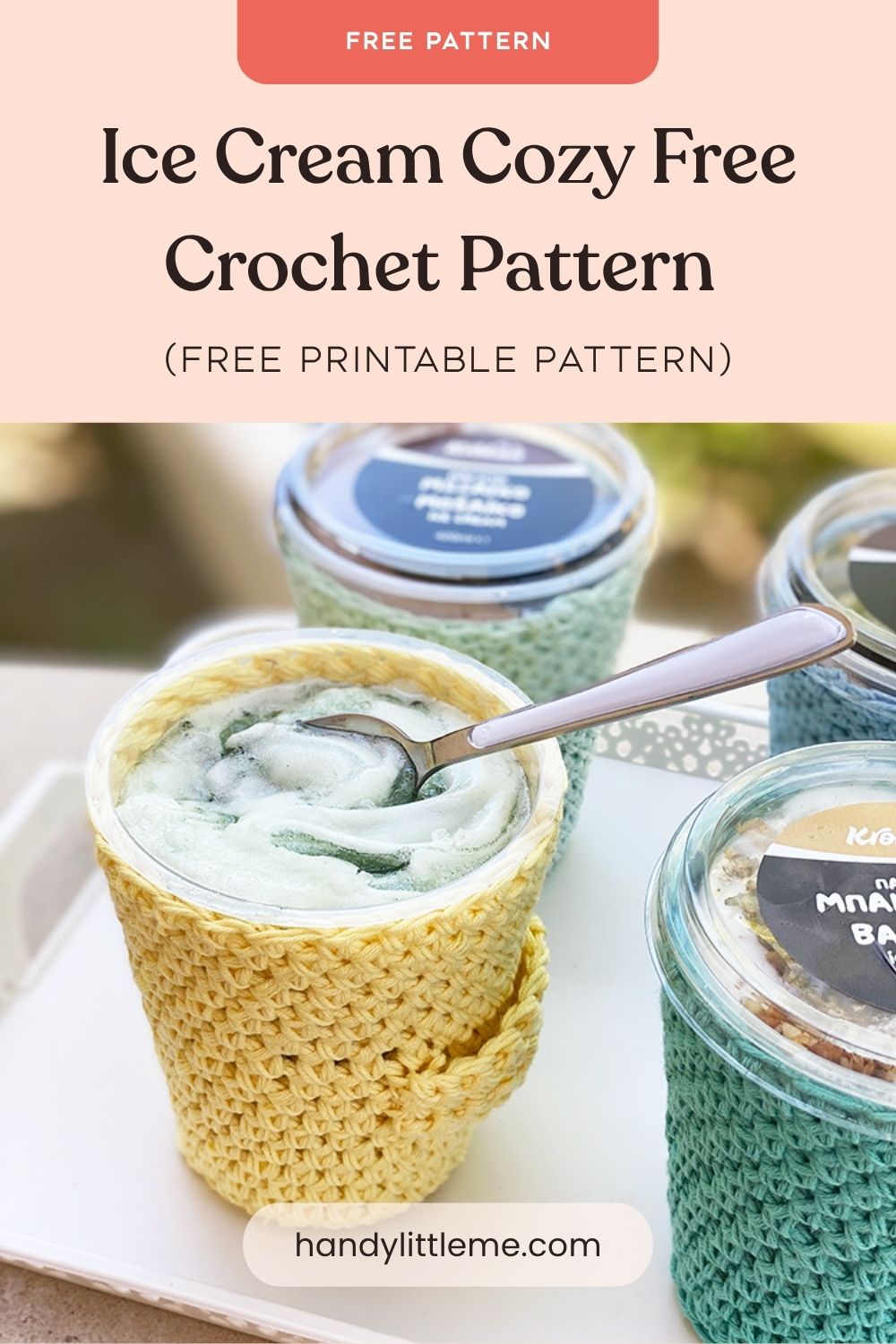 Ice Cream Cozy Free Crochet Pattern - Pint Size
