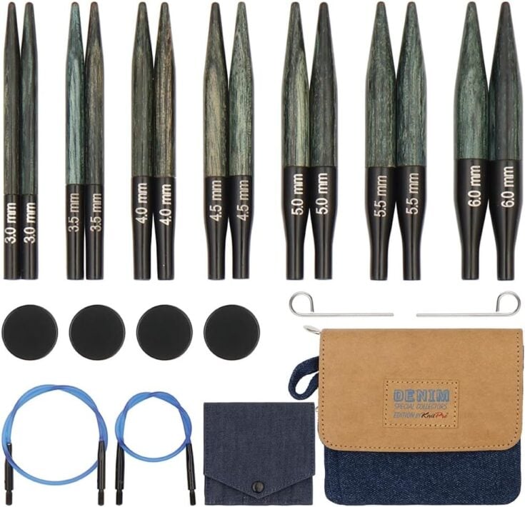 KnitPro Indigo Wood Mini Interchangeable Needle