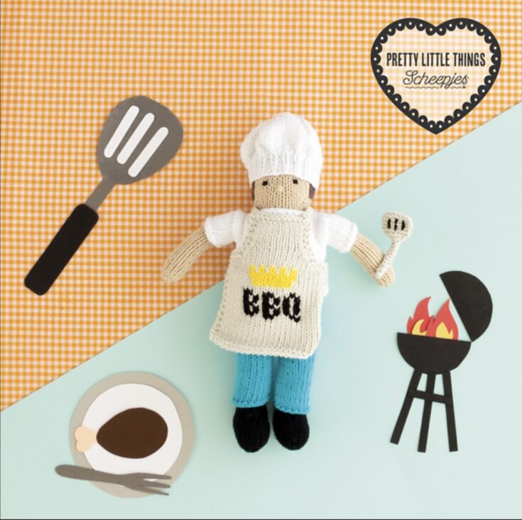 Knitted BBQ Chef by Louise Crowther