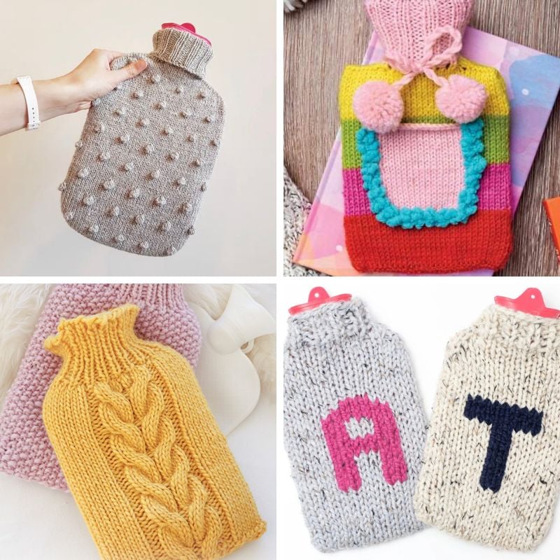 Knitted Hot Water Bottle Cover Patterns feat image
