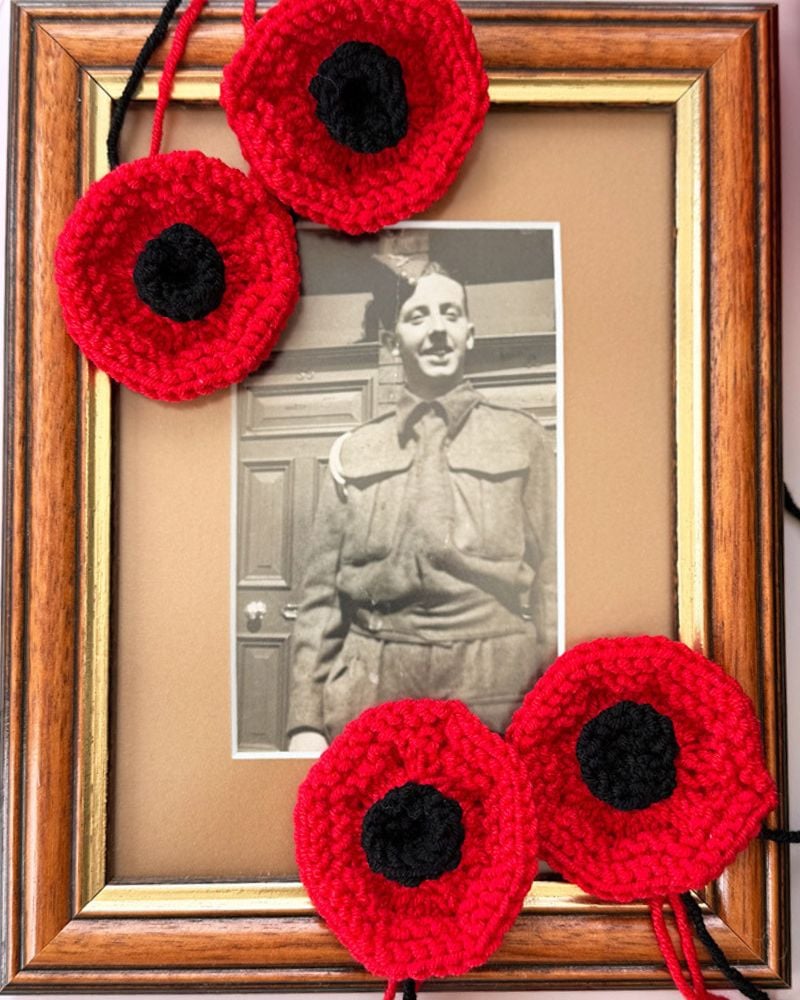 Knitted poppy