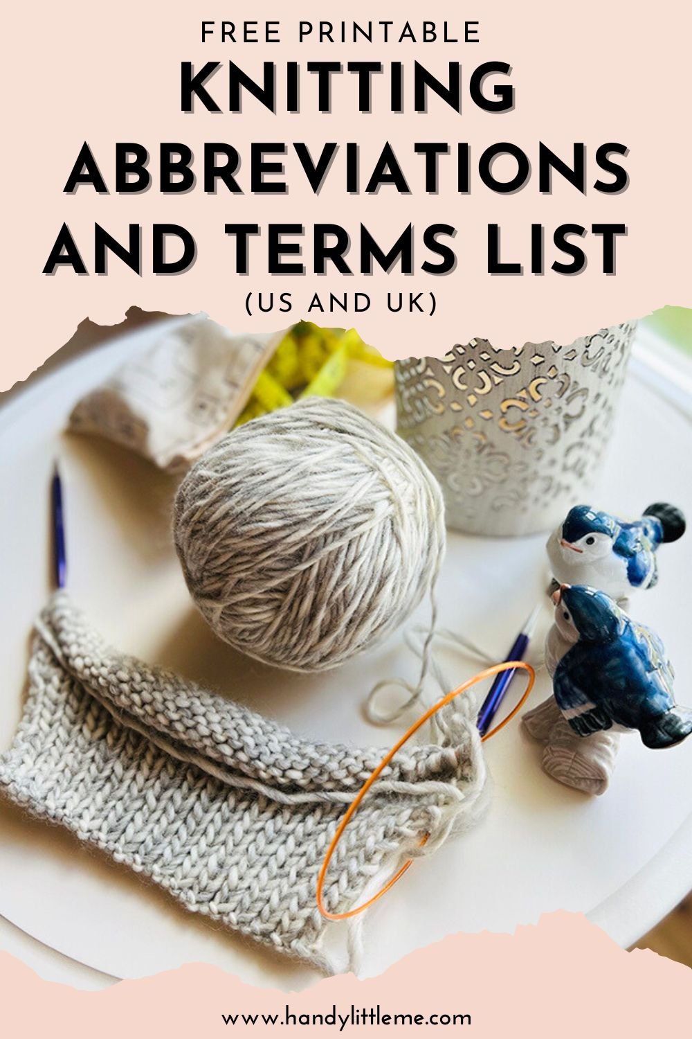 Knitting abbreviations and terms list free printable