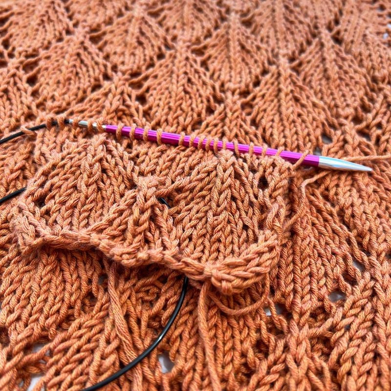 How To Knit The Lace Leaves Stitch (Tutorial)