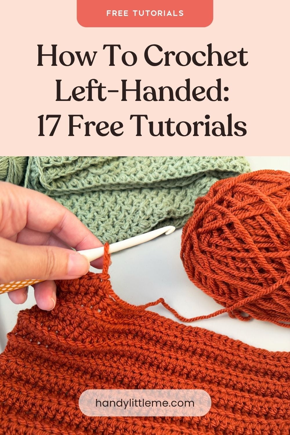 Left handed crochet with hook and examples