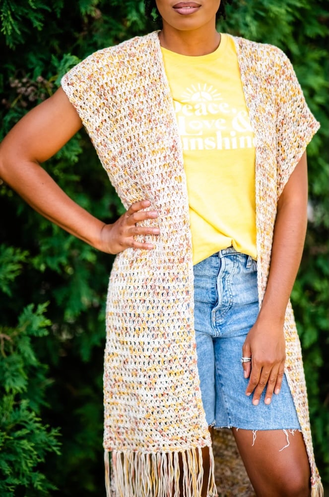 Lynn Fringe Vest by TL Yarn Crafts