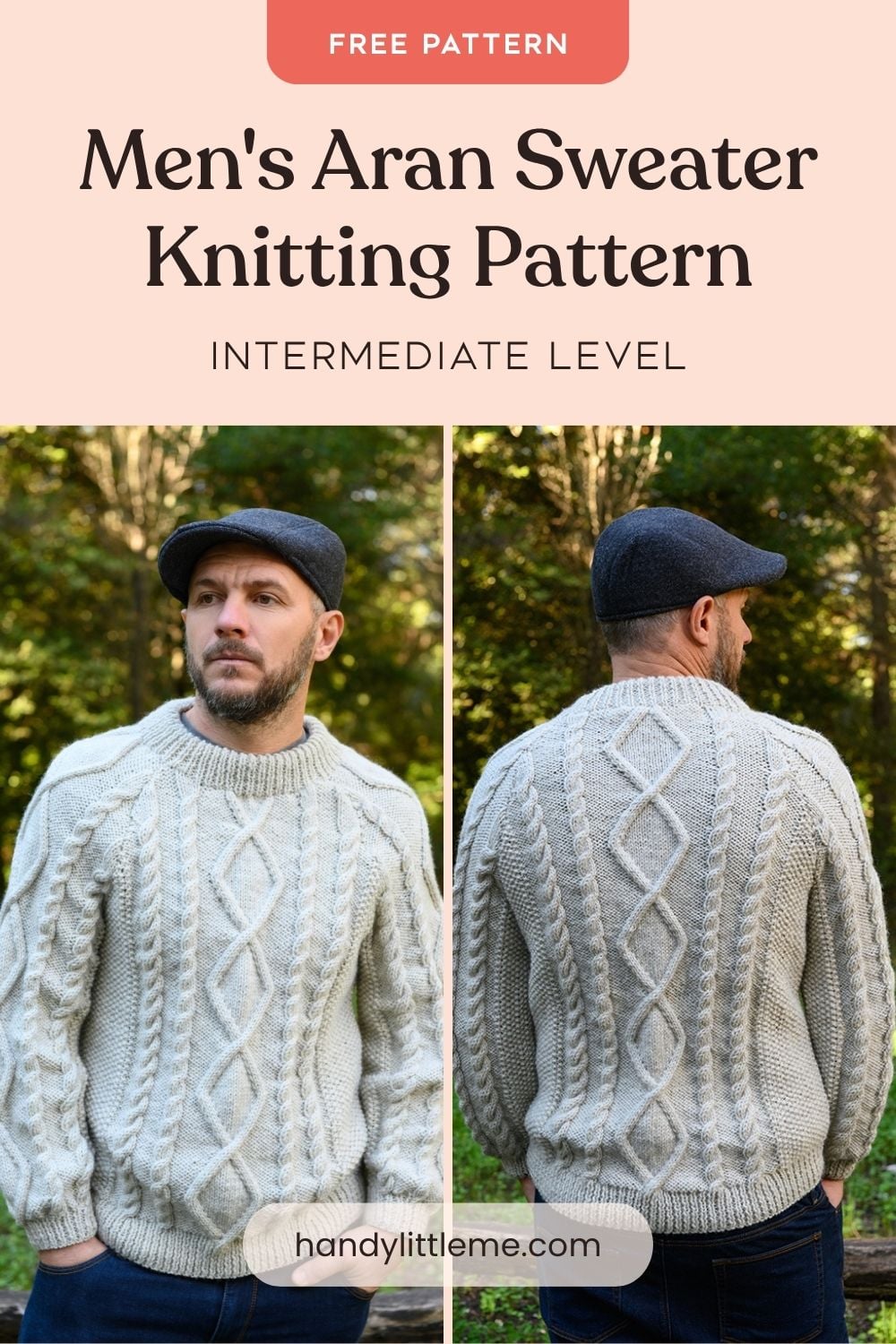 Men's Aran Sweater Knitting Pattern