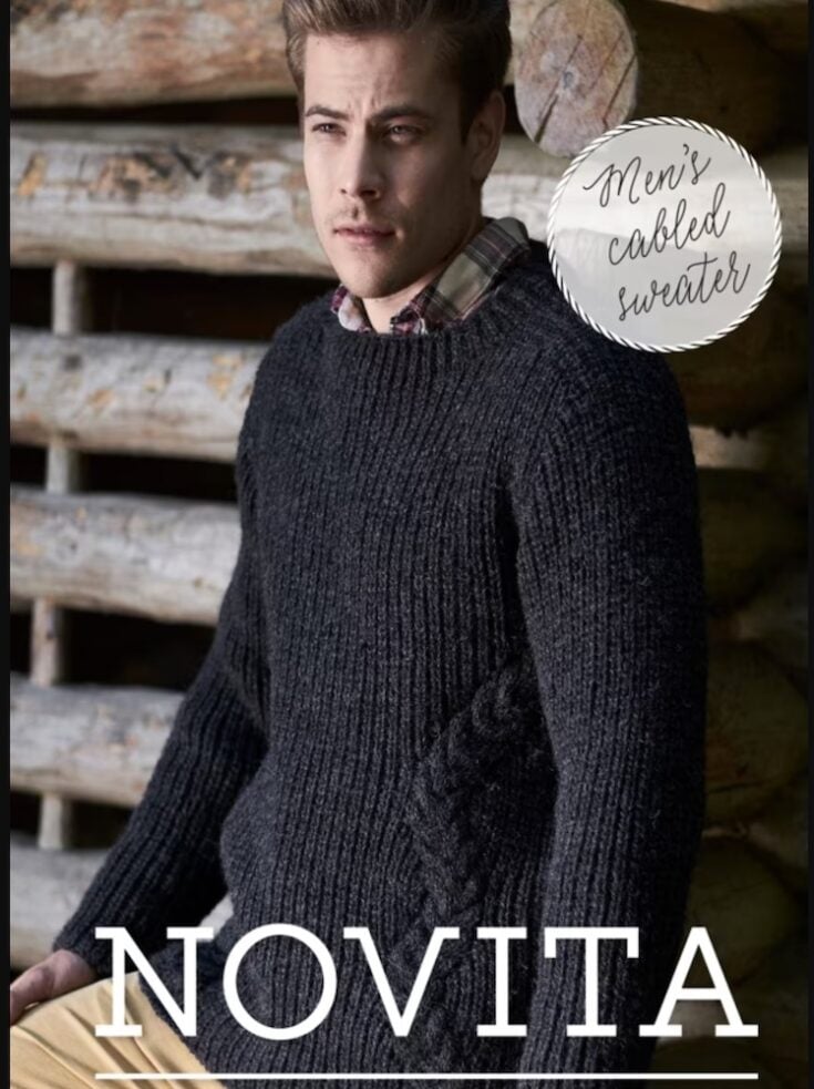 Men's Cabled Sweater by Saara Toikka