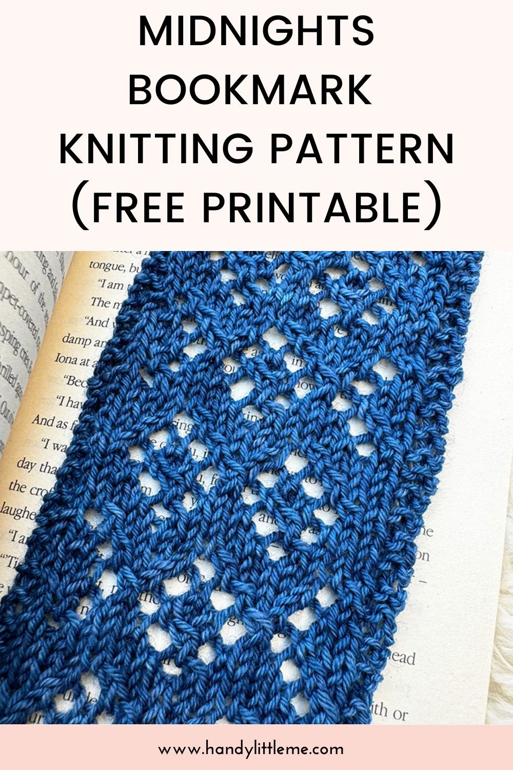 Midnights bookmark knitting pattern