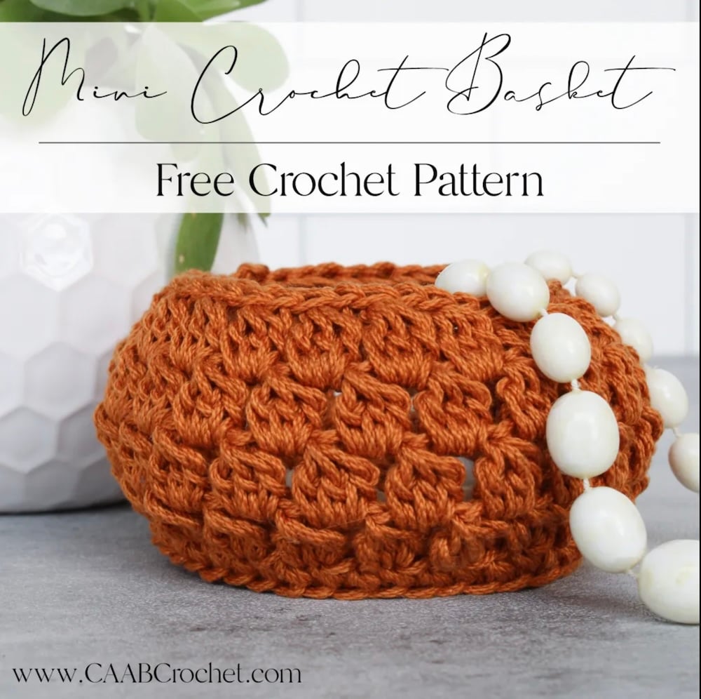 Mini Crochet Basket Pattern by CAAB Crochet