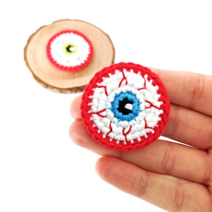 Mini Halloween Eyeball Crochet Pattern by Stitch By Fay