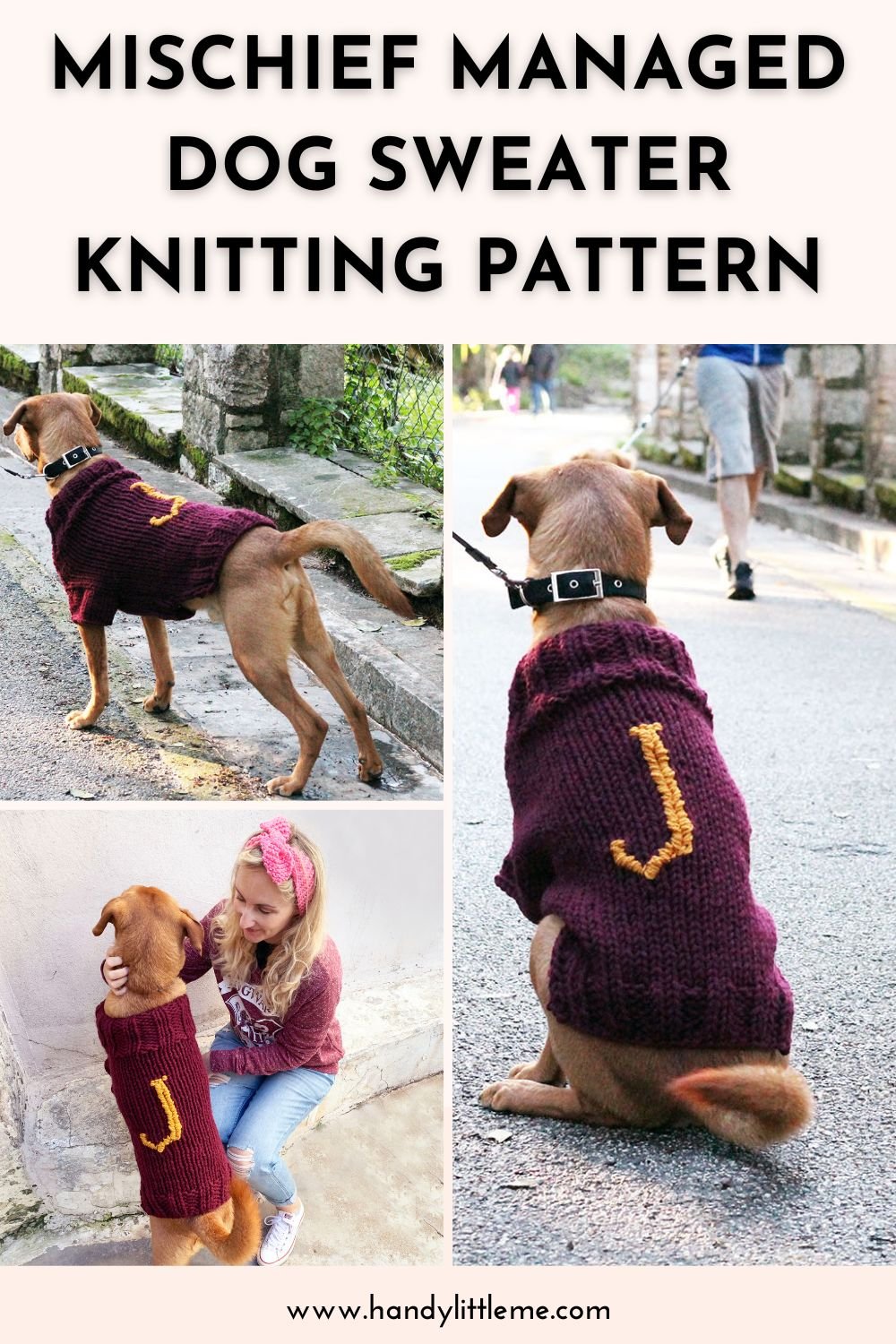Mischief Managed Dog Sweater Knitting Pattern