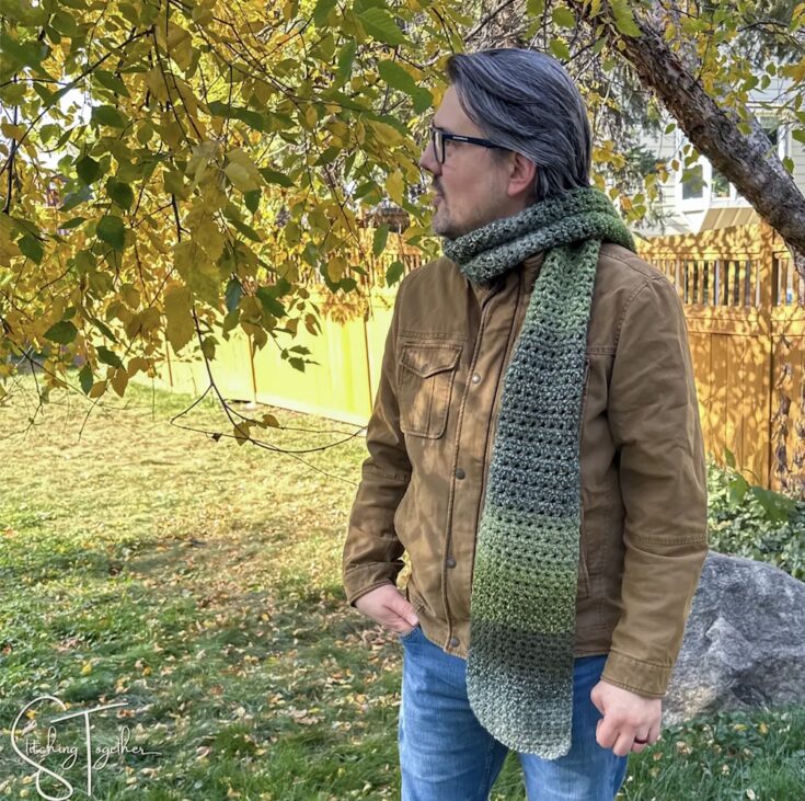 Mossy Men’s Scarf by Stitching Together