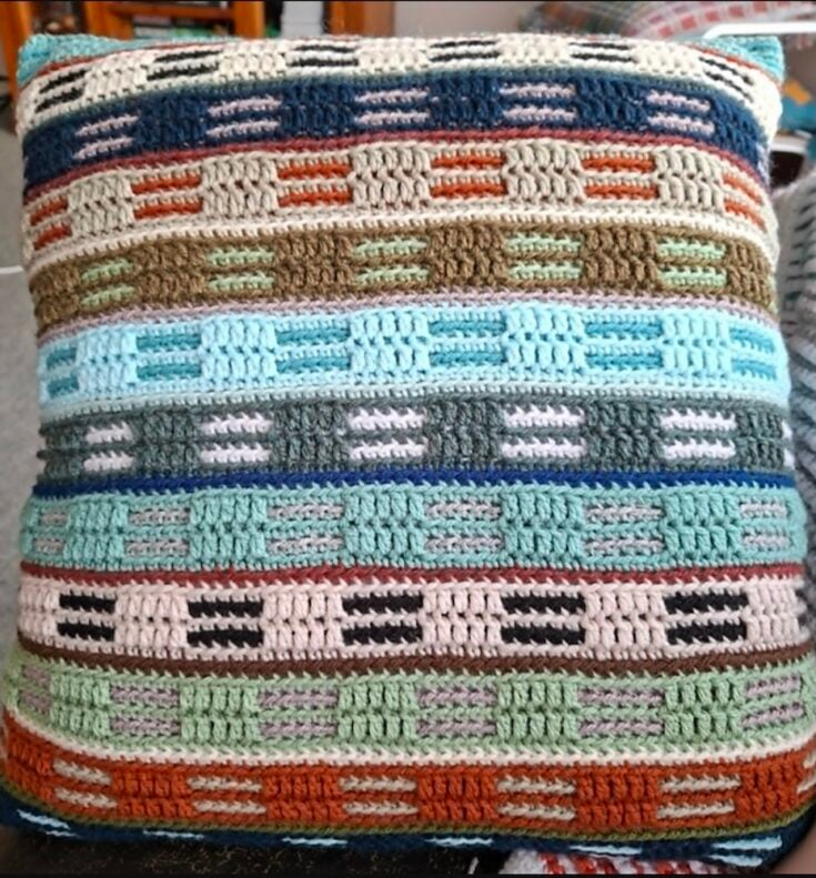 My Scrap Yarn Cushion Cover by Heidi Allison