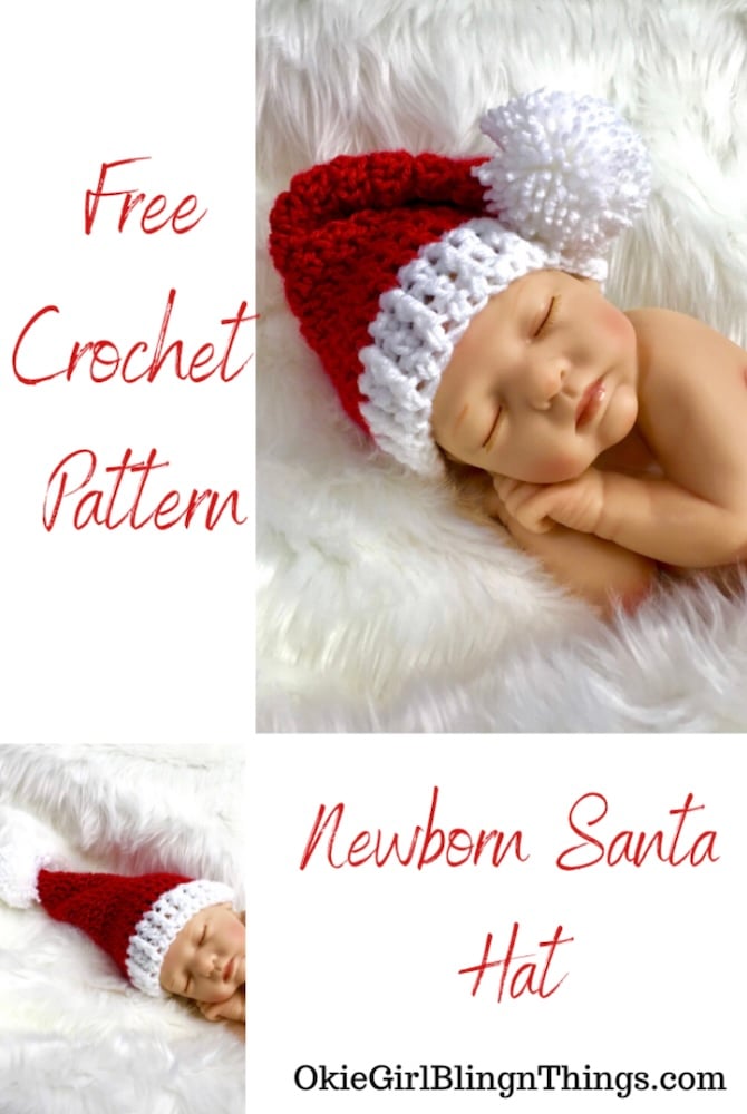 Newborn Santa Hat &ndash; Free Crochet Pattern by Okie Girl Bling Things