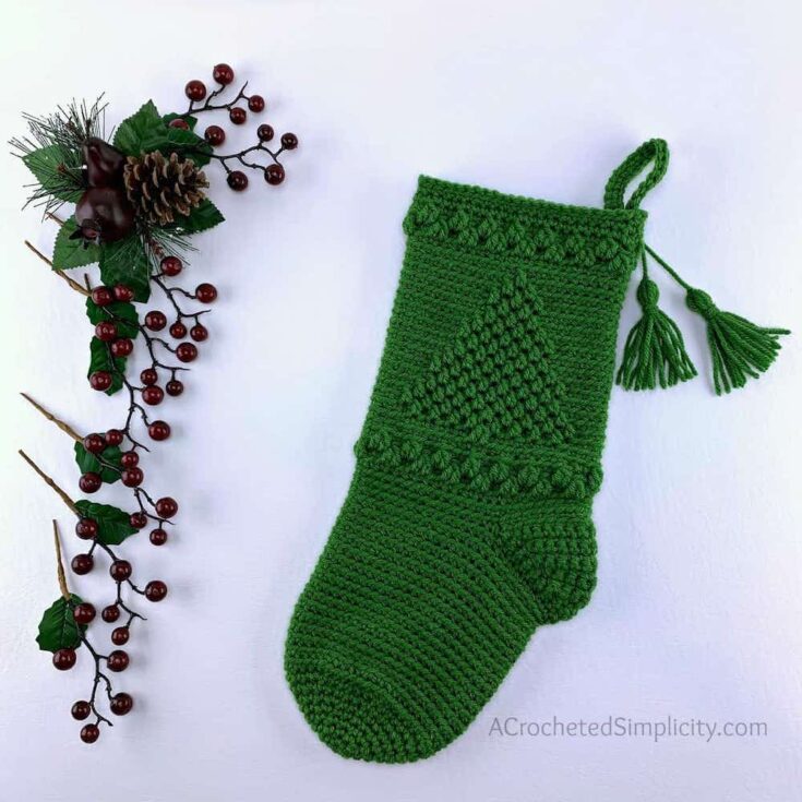 O' Christmas Tree Christmas Stocking by A Crocheted Simplicity