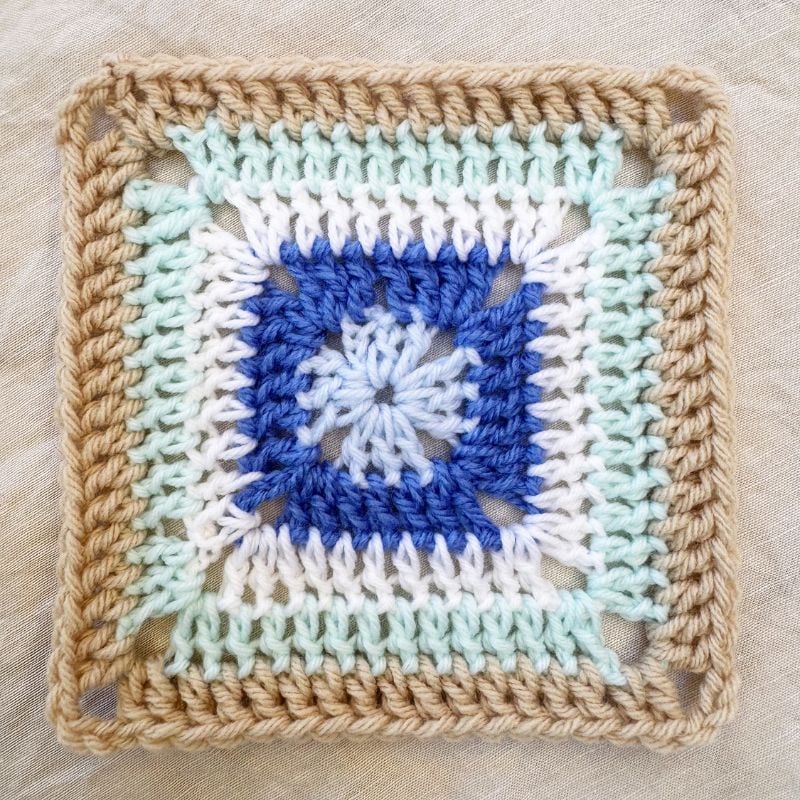 Ocean breeze granny square crochet feat image