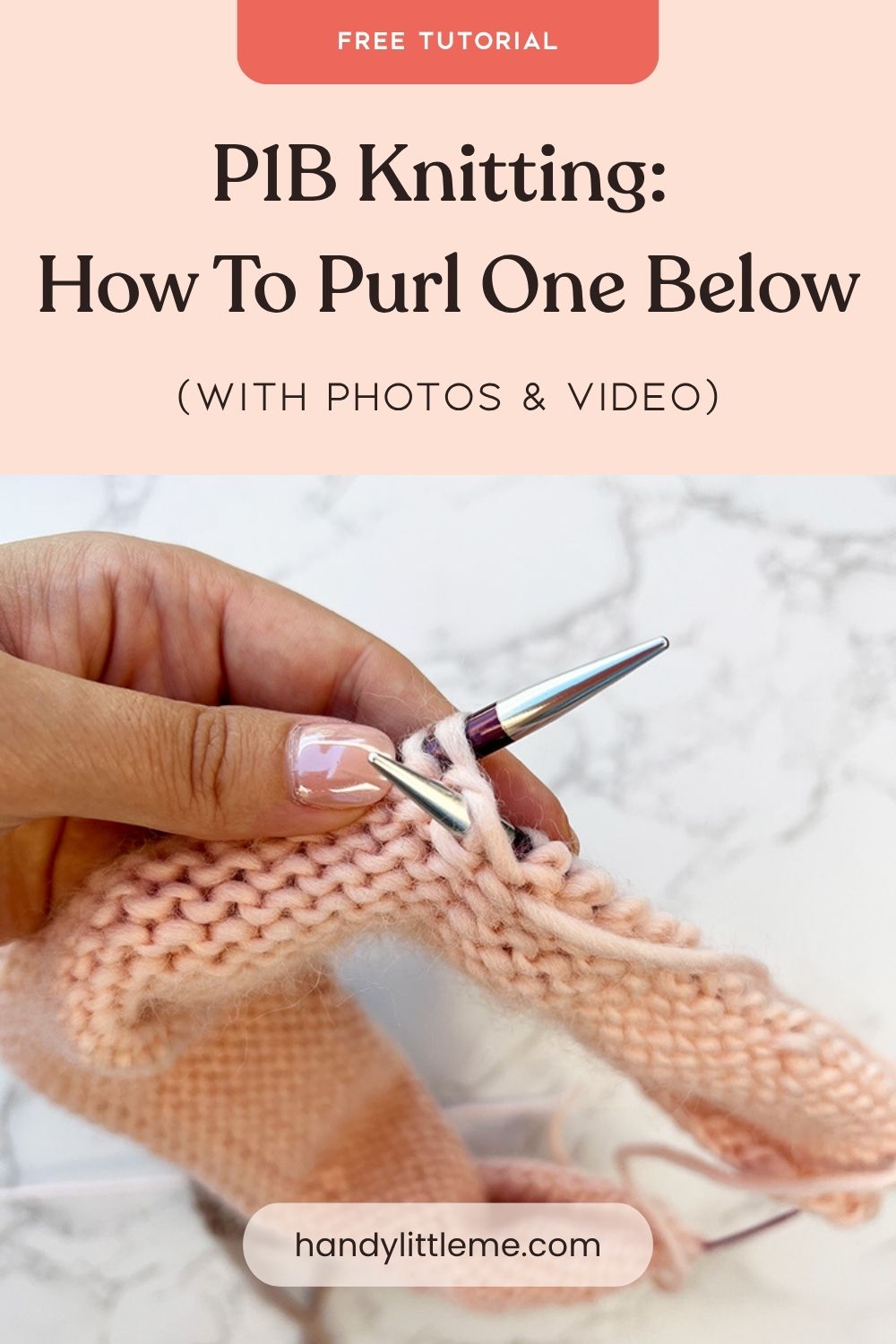 P1B Knitting - How To Purl One Below