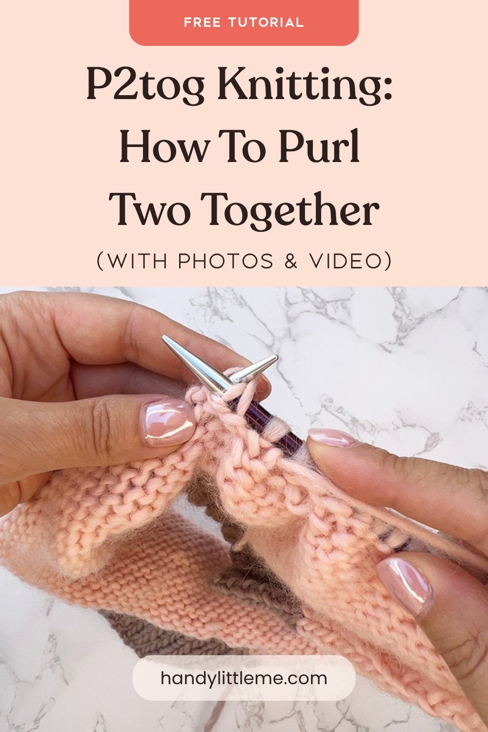 P2tog Knitting How To Purl Two Together