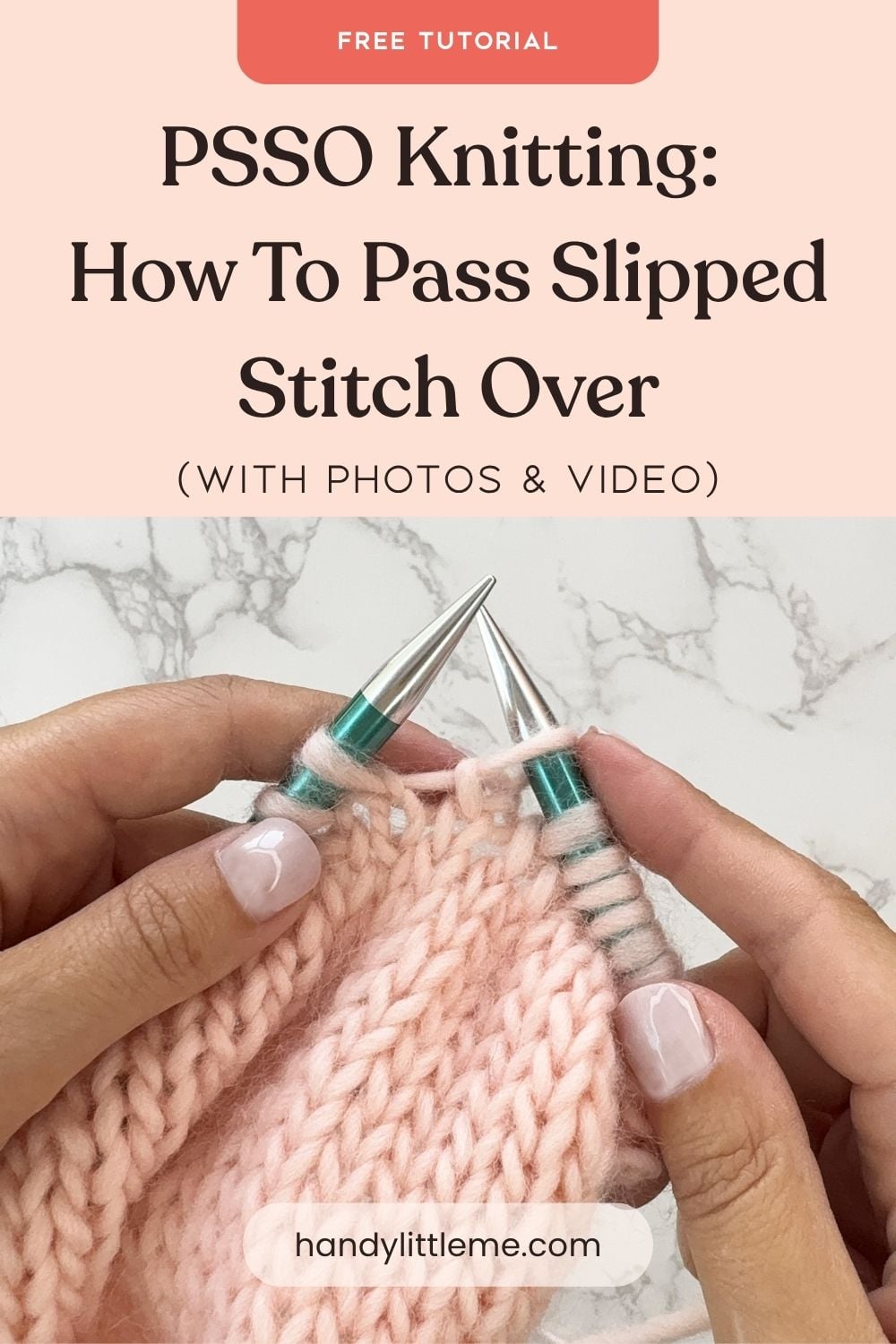 PSSO Knitting How To Pass Slipped Stitch Over