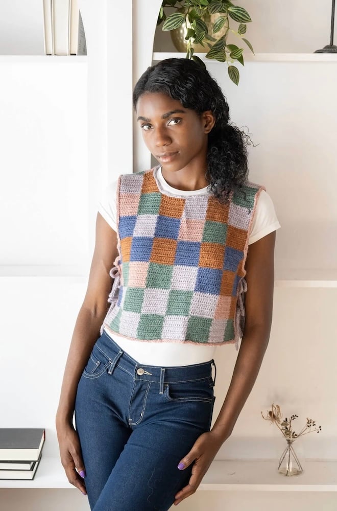 Patchwork Vest by Lion Brand Yarns