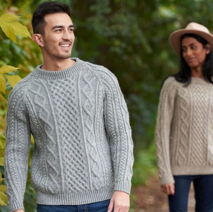 Patons Honeycomb Aran Sweater by Yarnspirations