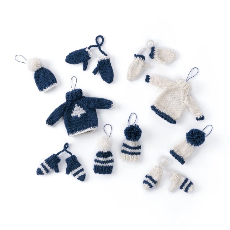 Patons Knit Adorable Mini Holiday Ornaments by Yarnspirations