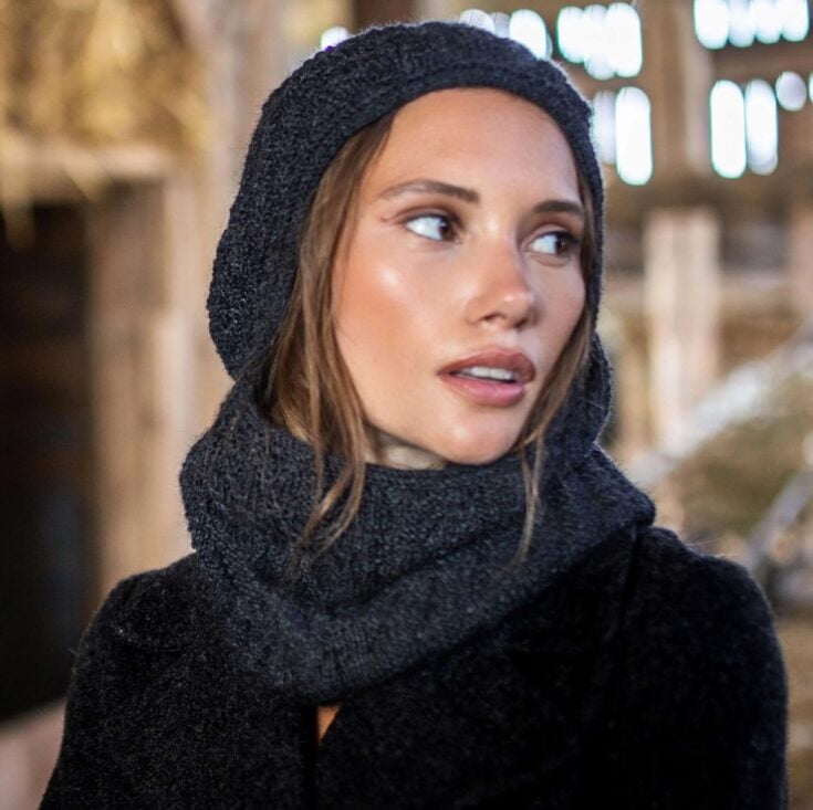 Patons Knit Haute Hood by Yarnspirations