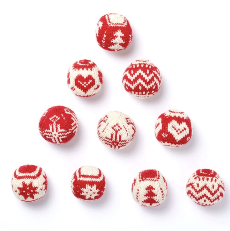 Patons Merry Fair Isle Knit Ornaments by Yarnspirations