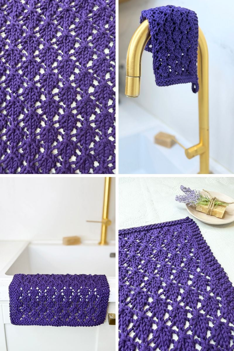 Perforated diamond lace knitting