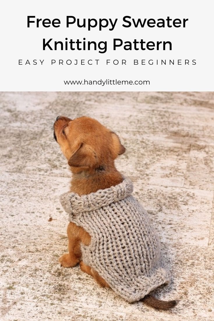 Puppy Sweater Knitting Pattern (XS Puppy) - Handy Little Me