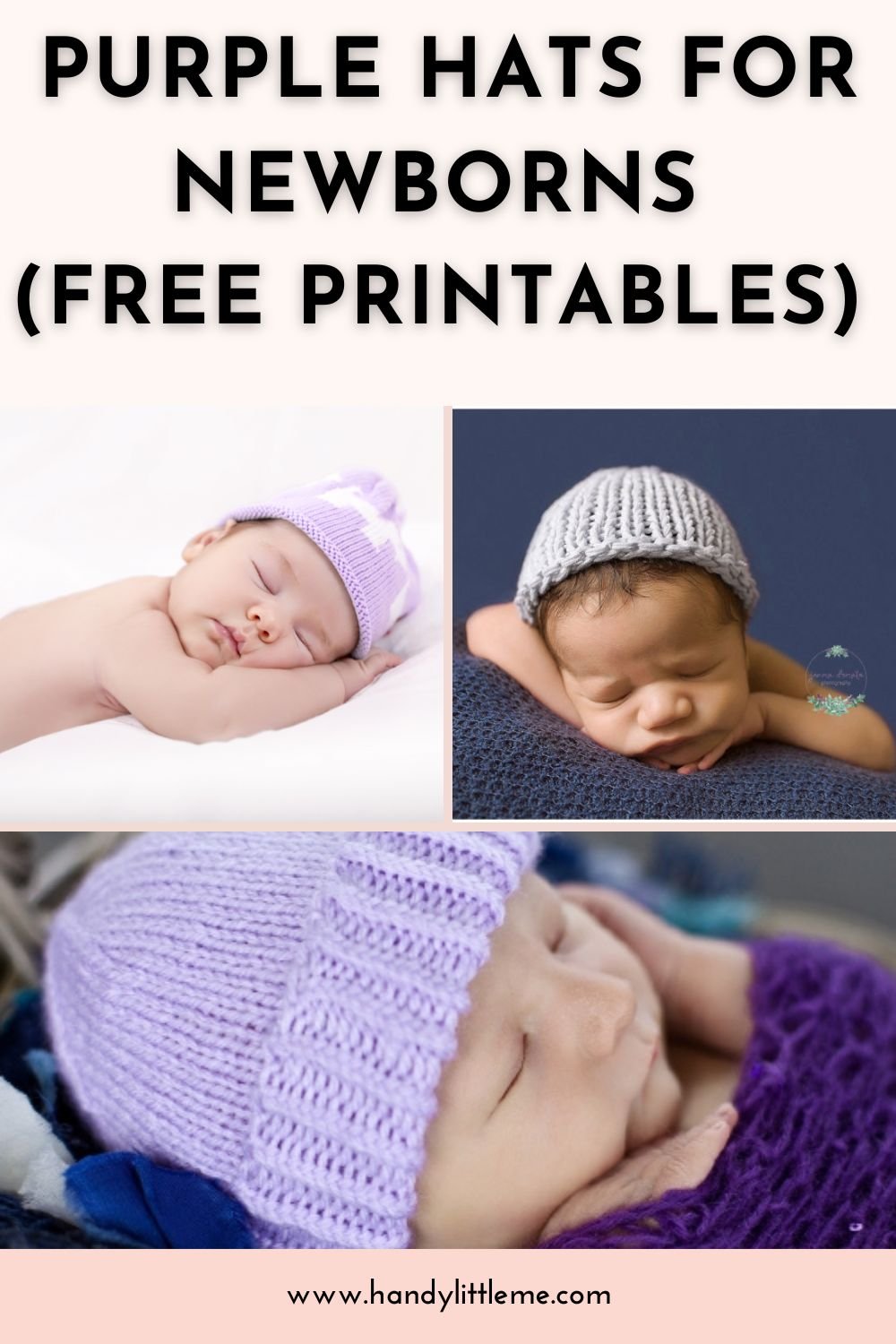 Purple Hats For Newborns Free Printables