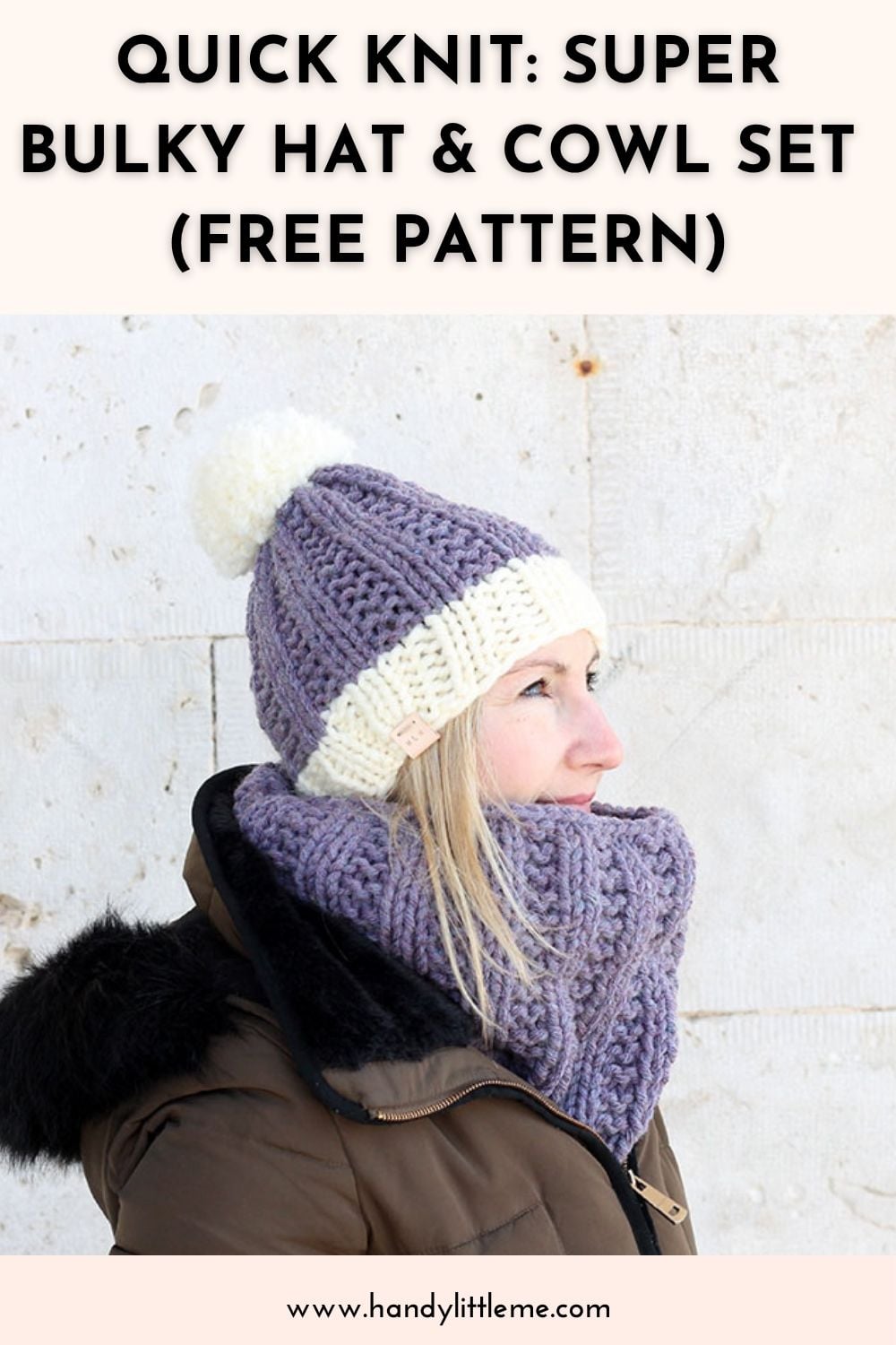 Quick Knit Super Bulky Hat and Cowl Set