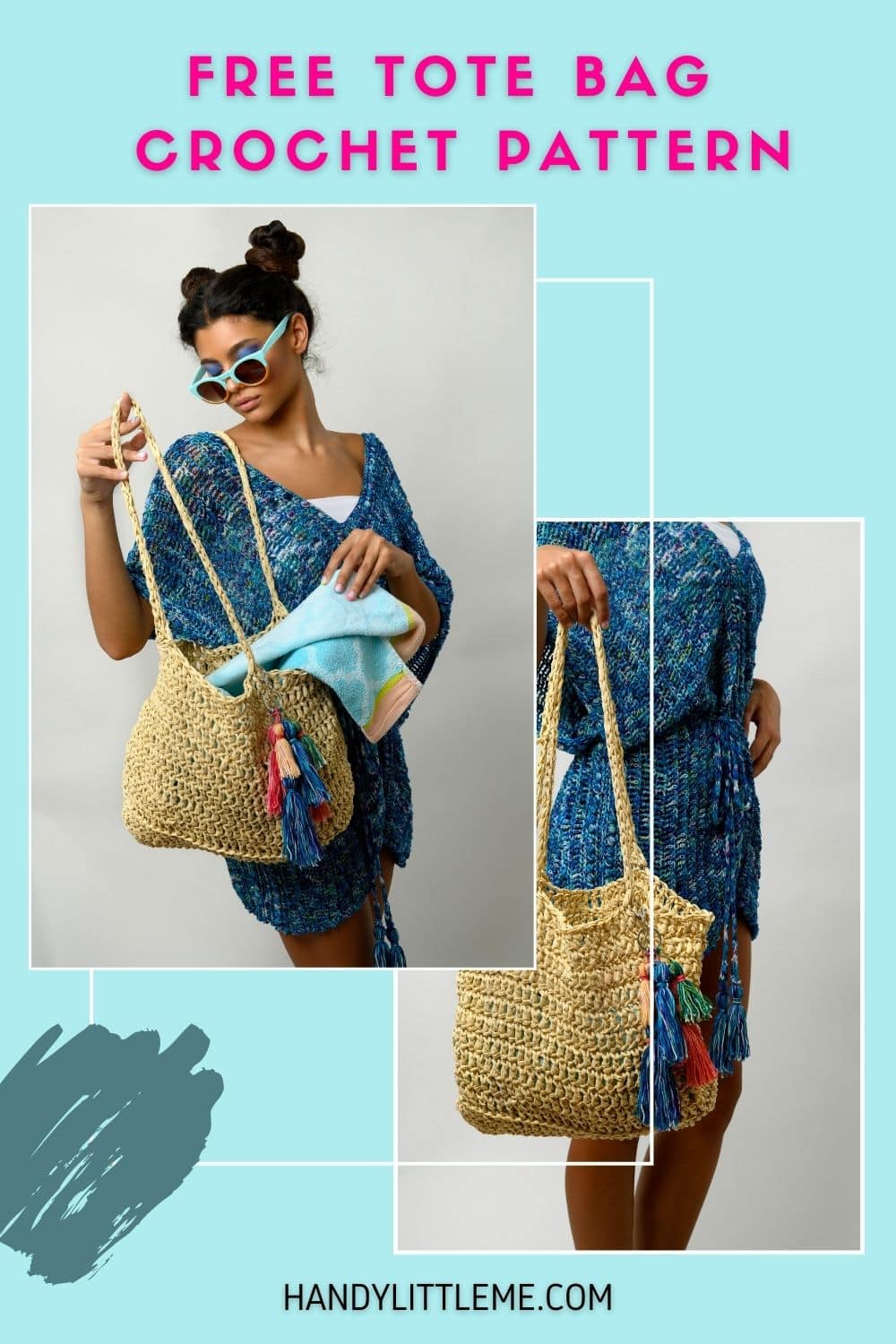 Raffia beach bag crochet pattern