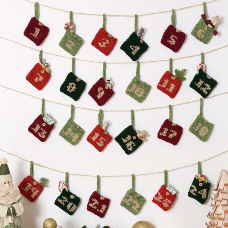 Red Heart Advent Calendar Gift Pockets by Yarnspirations