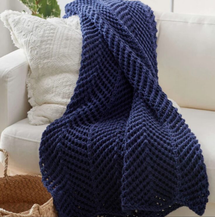 Image for Red Heart Chevron Ridges Throw by Yarnspirations