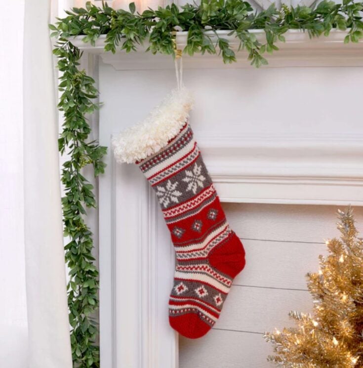 Image for Red Heart Festive Fair Isle Stocking Pattern by Yarnspirations
