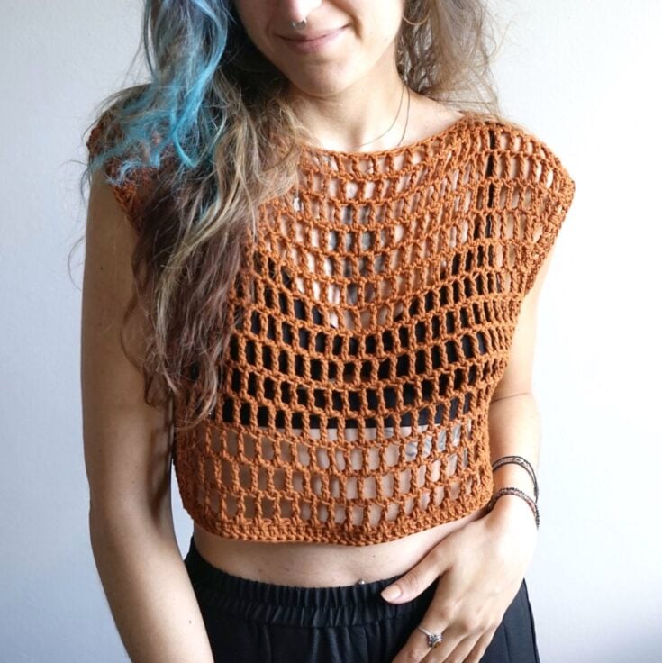 Reversible Crochet Mesh Top - Free Video Tutorial + Written Pattern by Bloodi Mary Art