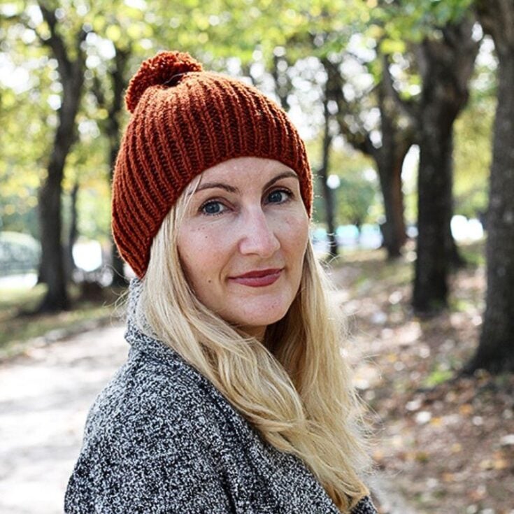 Image for Ribbed Hat Knitting Pattern (Free Printable)