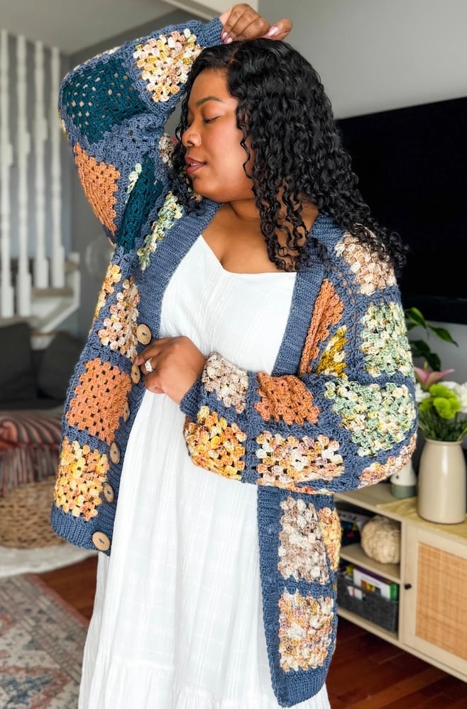 Rose Granny Square Cardigan by TL Yarn Crafts