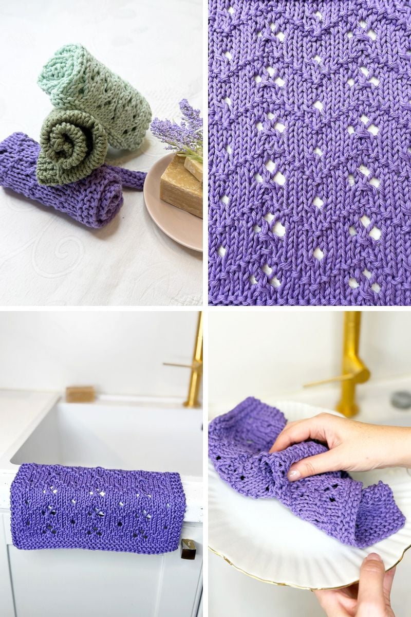 Scalloped ridges lace knitting