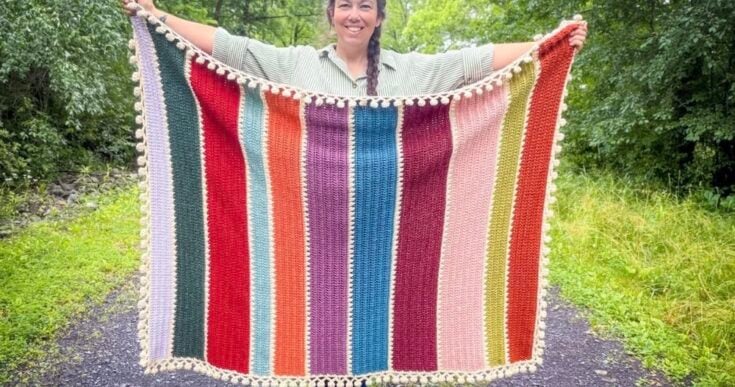 Scrap Yarn Blanket by Spotted Horse Design Co