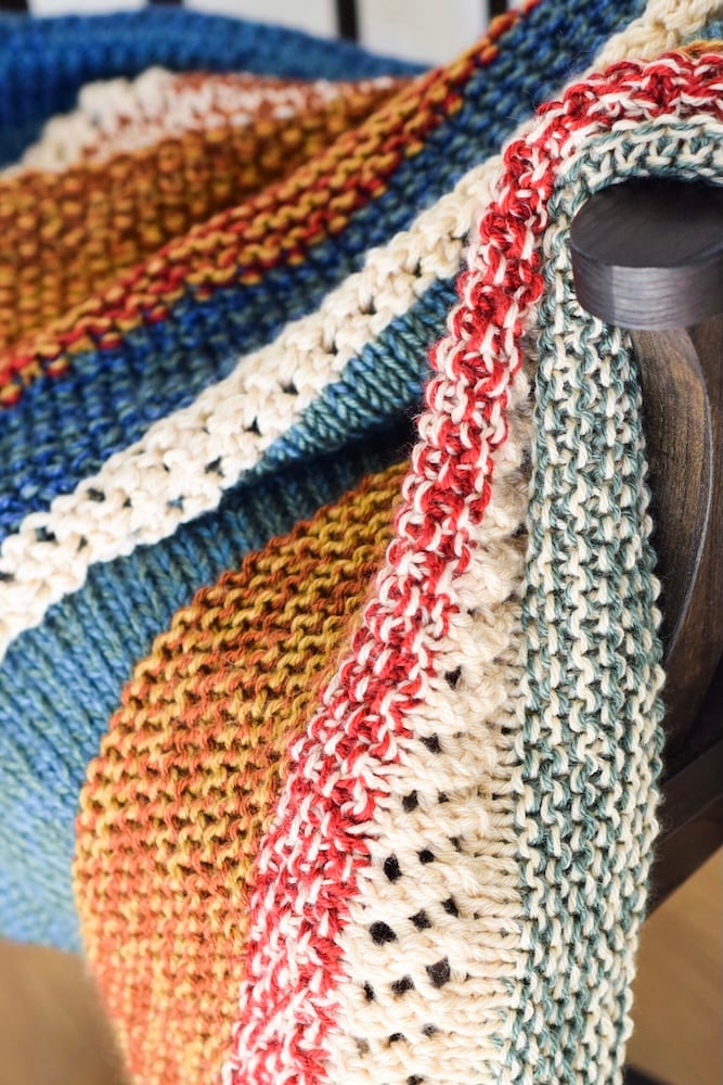 Scrappiest Happiest Knit Blanket by Mama In A Stitch