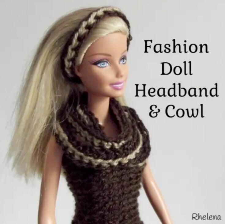 Simple Striped Headband and Cowl for the Fashion Doll by Crochet 'n Crafts