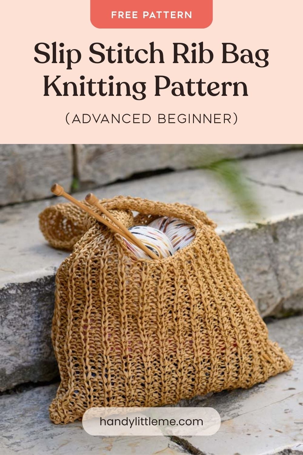 Slip Stitch Rib Bag Knitting Pattern
