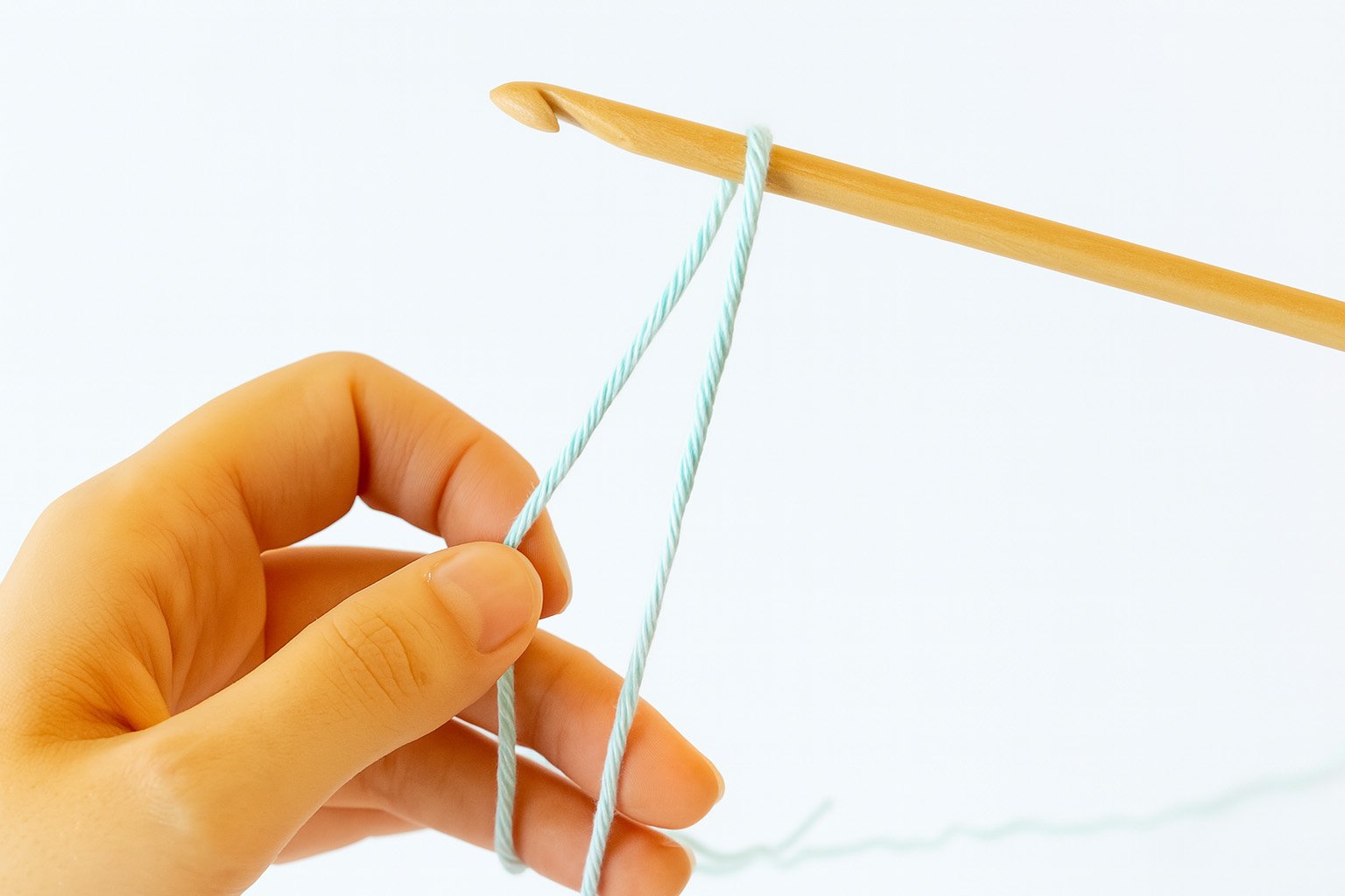 Slip knot crochet step one