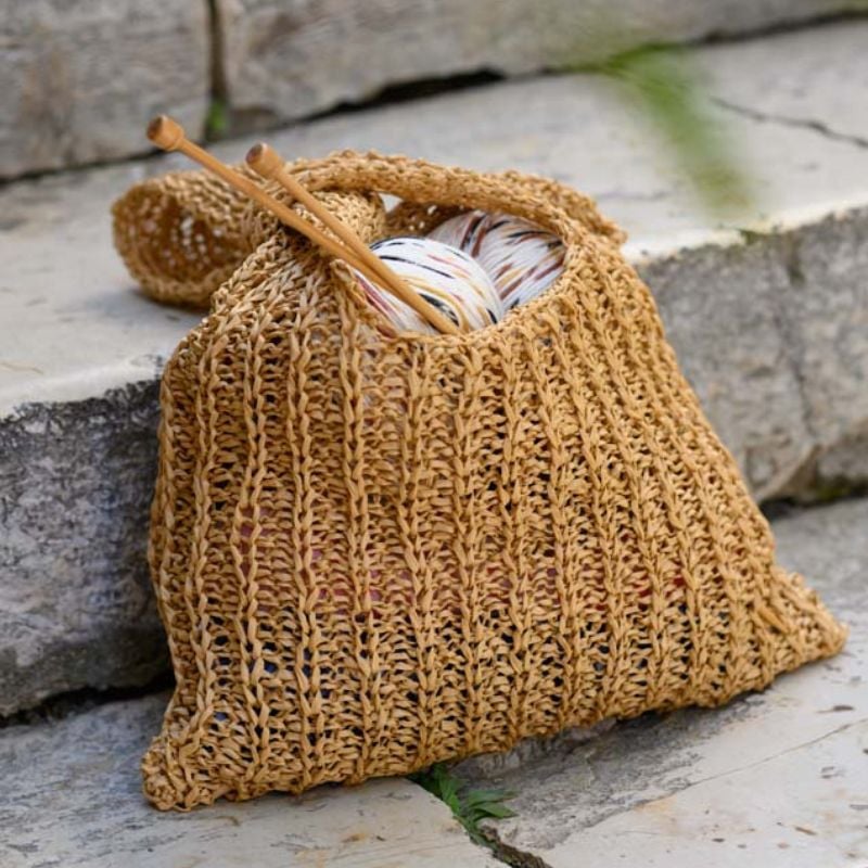 Slip Stitch Rib Bag Knitting Pattern