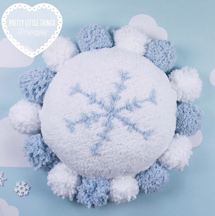 Snowflake Fluff Cushion by Jo Allport