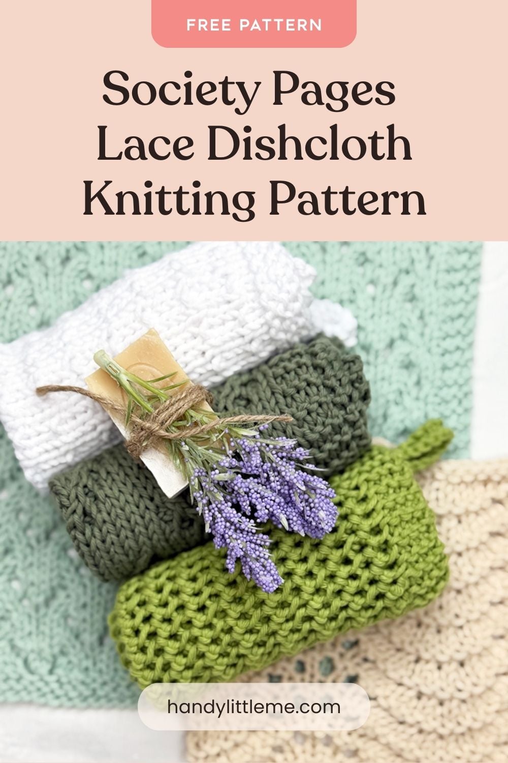 Society pages lace knit dishcloth pattern