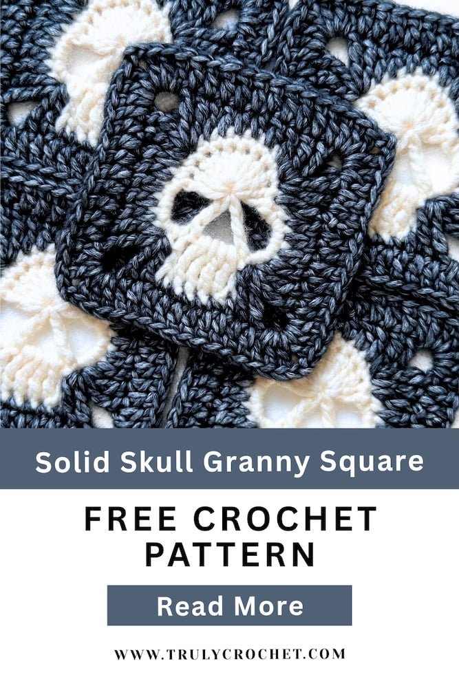 Solid Skull Granny Square by Truly Crochet